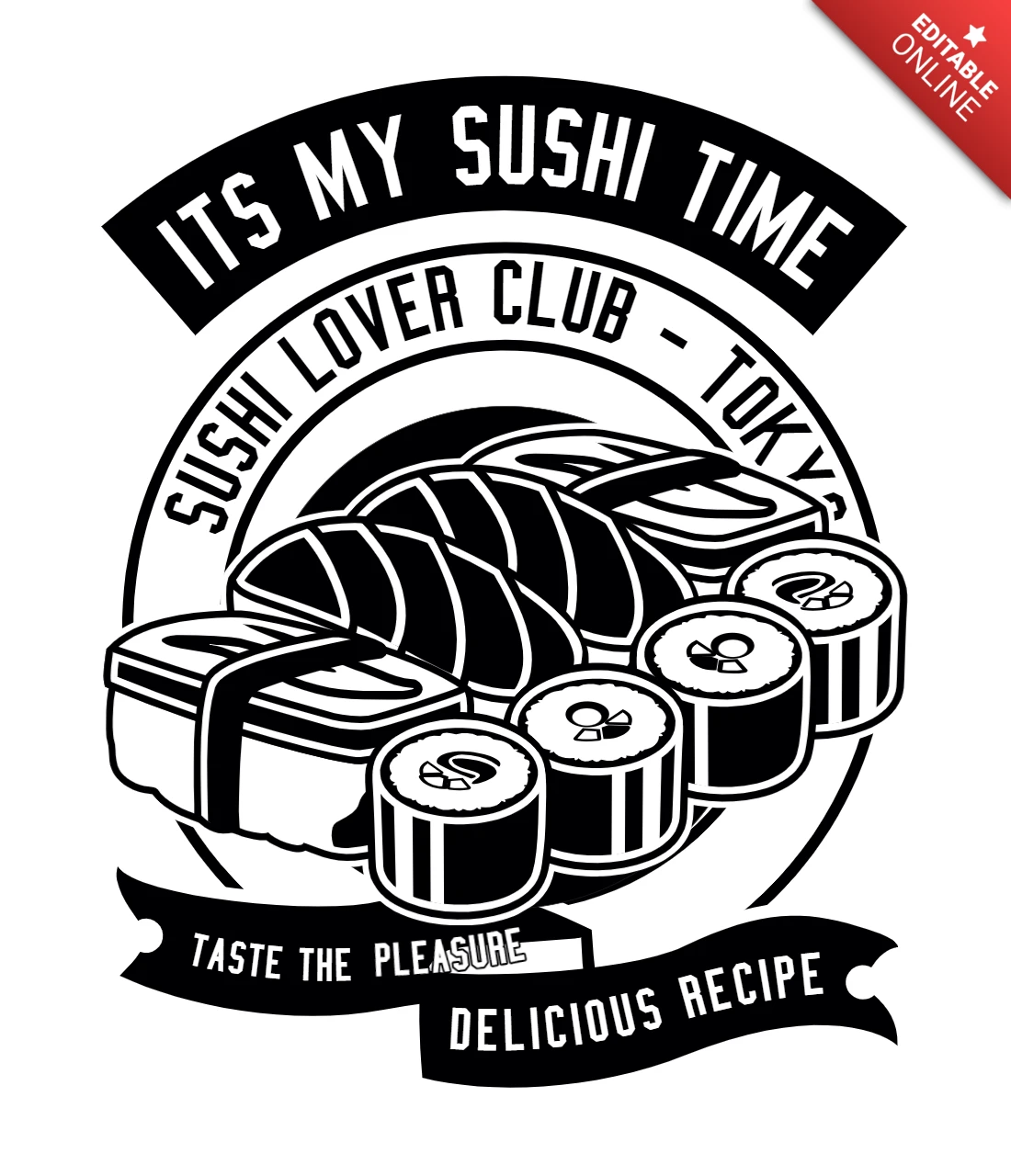 It's My Sushi Time T-shirt Design Template