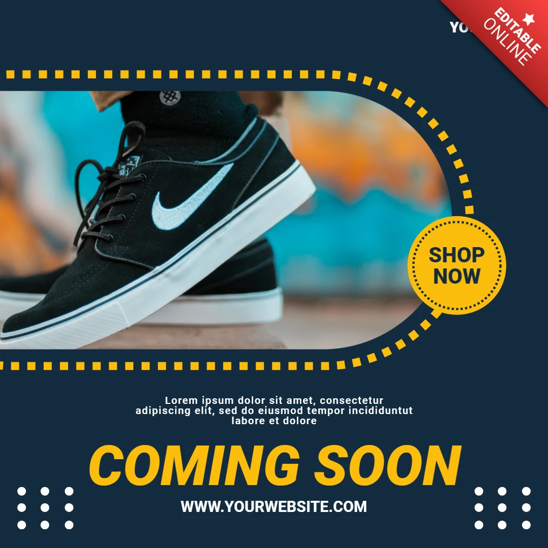 Coming soon streetwear sneakers sale instagram post design template