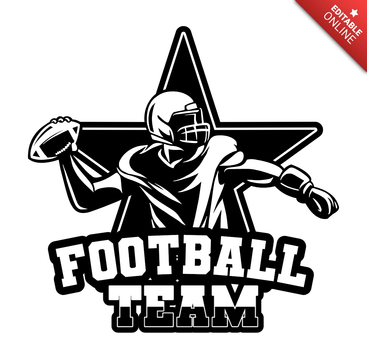 Modelo de design de logotipo de crachá de time de futebol americano