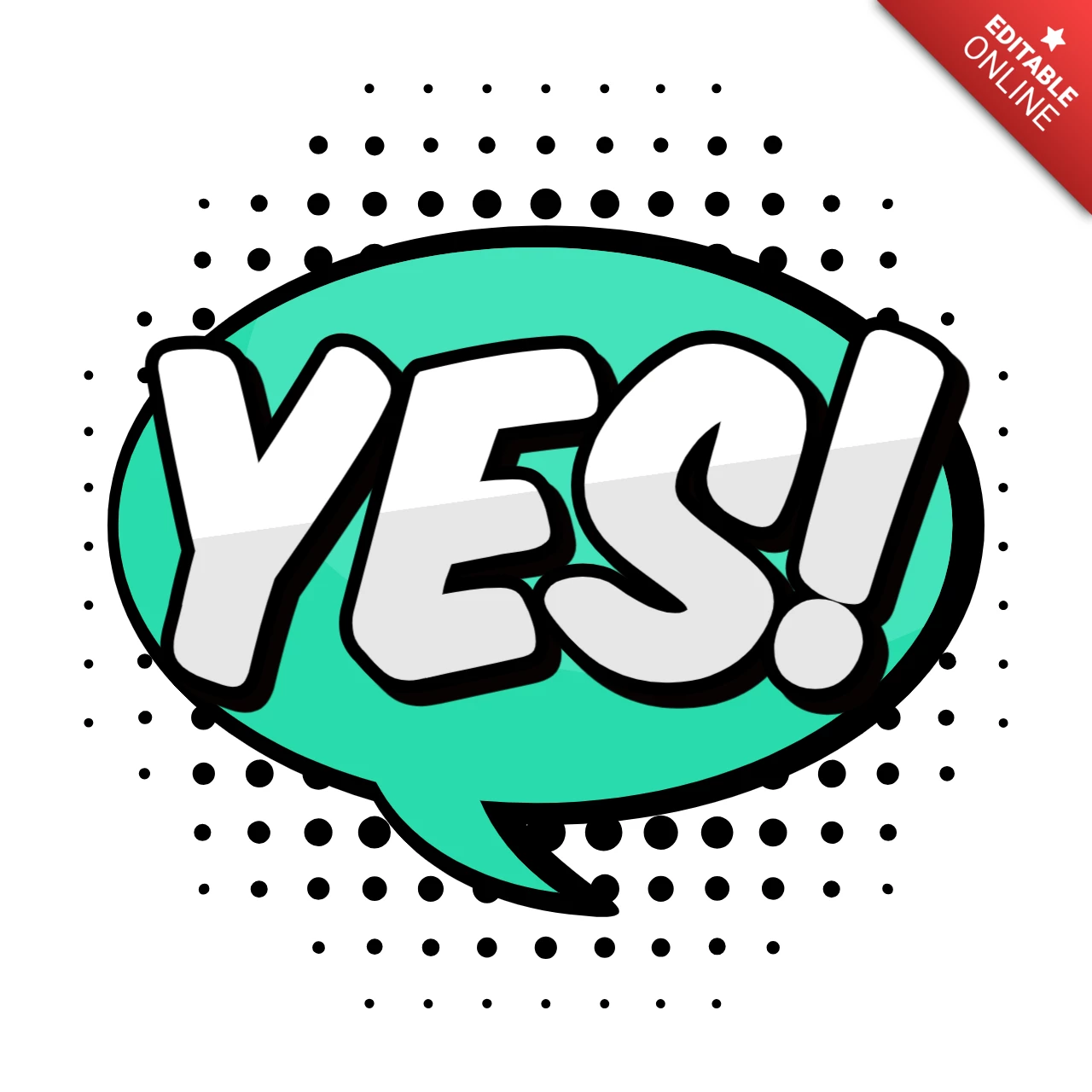 Ja! Pop-Art-Comic-Stil Text-Effekt-Vorlage
