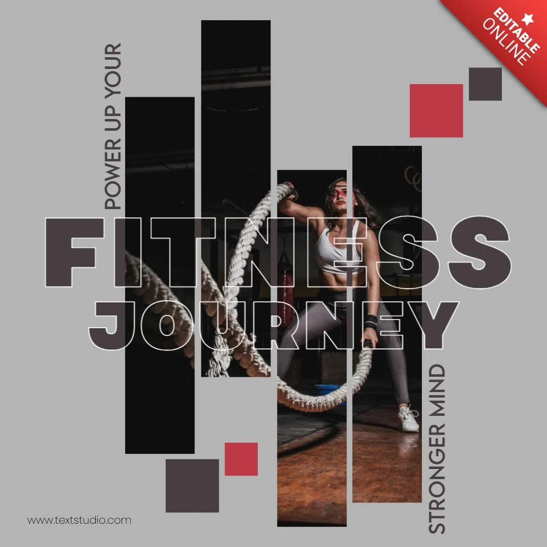 Grey And Red Modern Fitness Gym Instagram Post Design