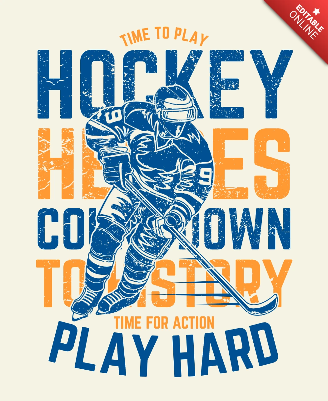 Hockey Heroes T-Shirt Design Template