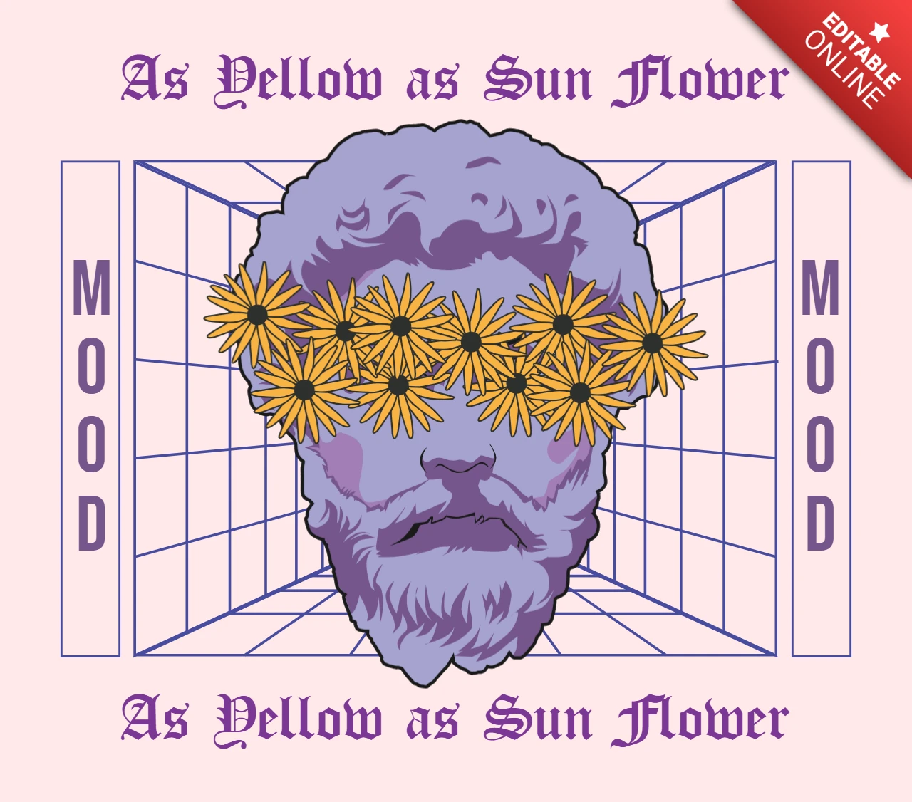 Modelo de design floral vintage com busto clássico para impressão em camisetas
