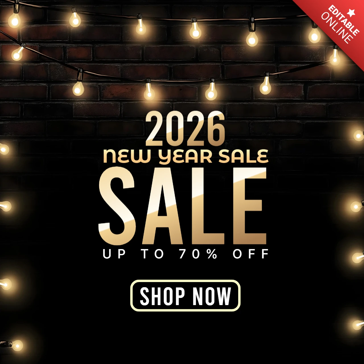 2026 New Year Sale Lights Design Template