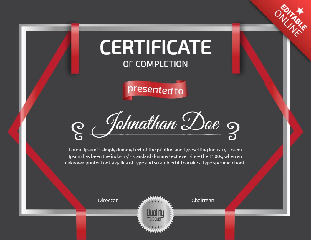 Modello moderno di certificato aziendale