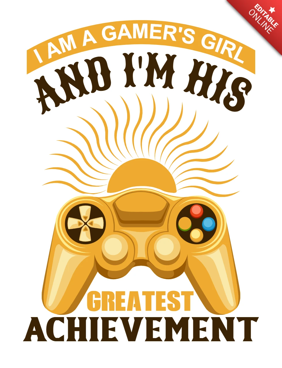 Retro Gamer Girl Design Template: Celebrate Your Greatest Achievement