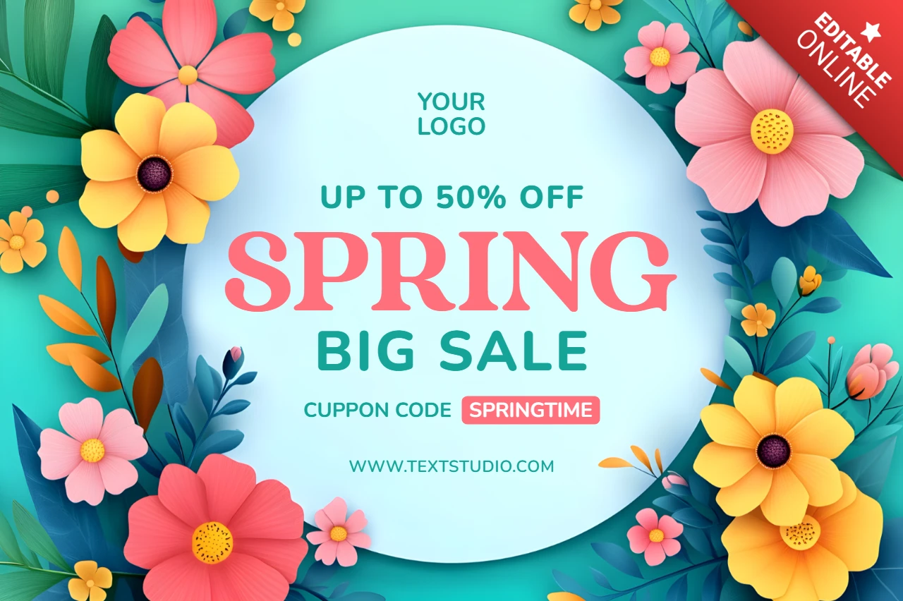 Modèle de vente de fleurs de printemps pour les offres promotionnelles