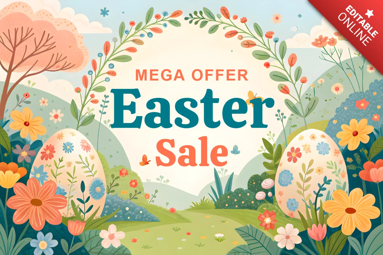 Whimsical Easter Sale Design Template for Spring Promotions