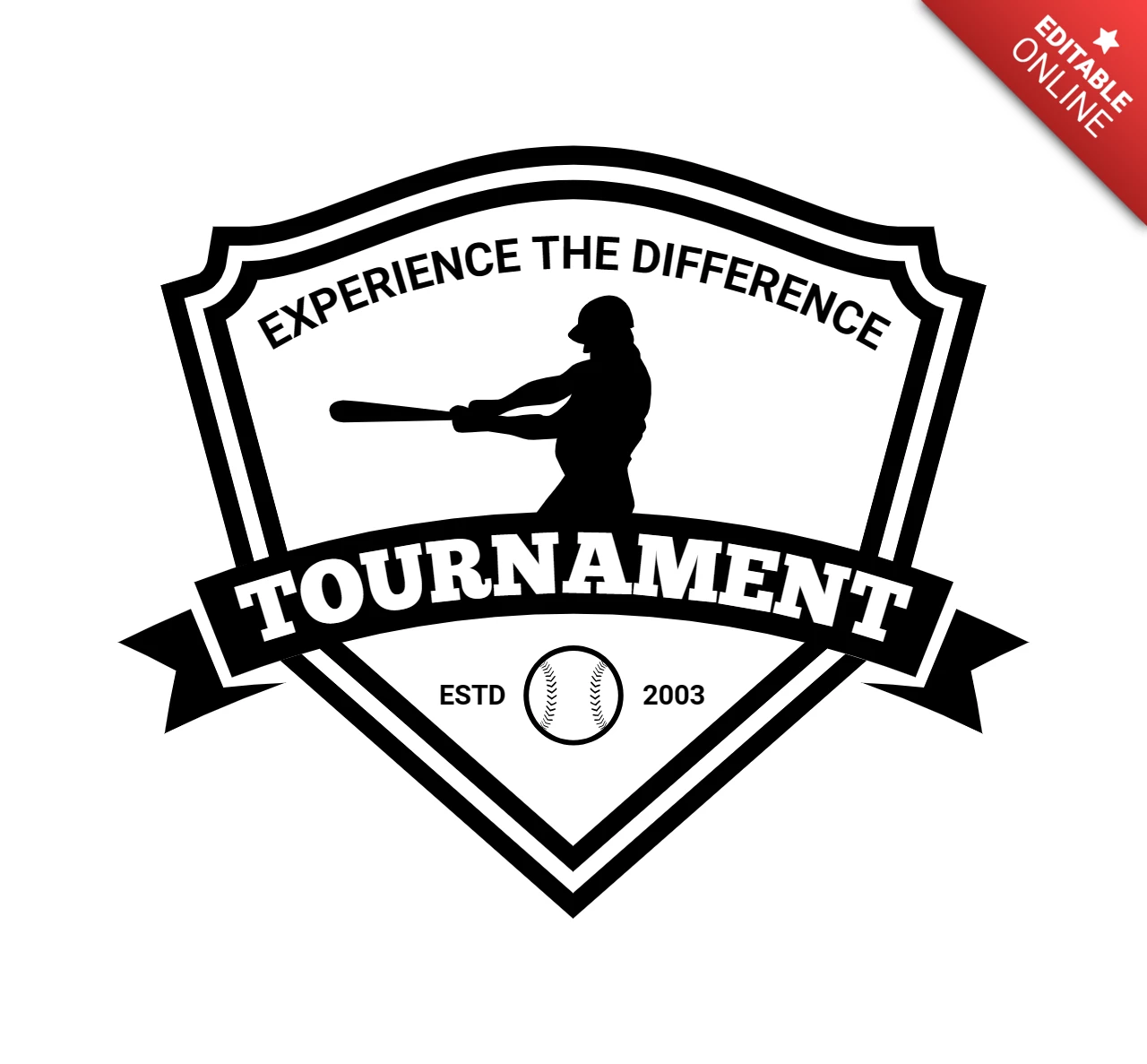 Baseball Tournament Championship Sports Logo Design Template