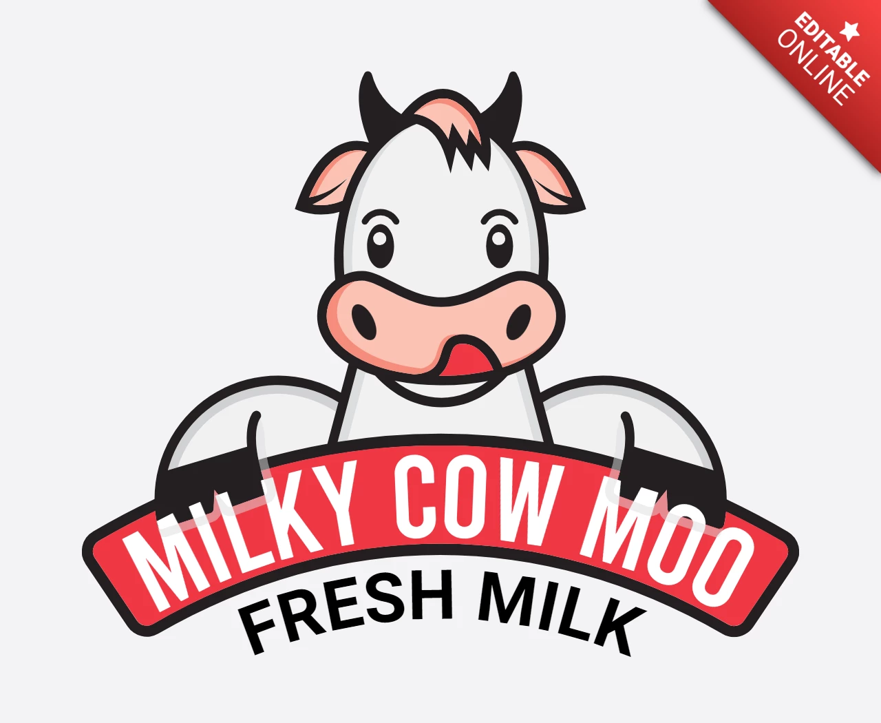 Modèle de conception de logo de vache laiteuse