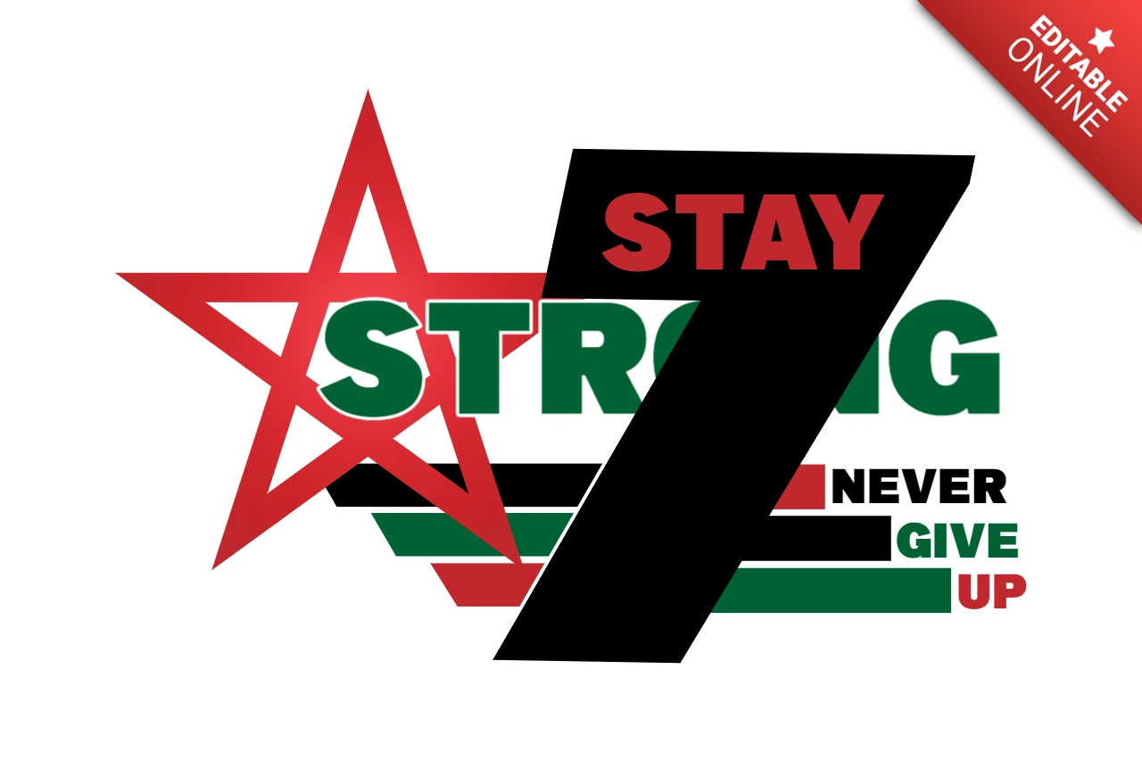 Stay Strong Never Give Up T-Shirt Design Template