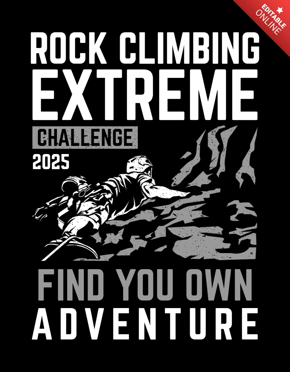 Modelo de design de camiseta de escalada radical