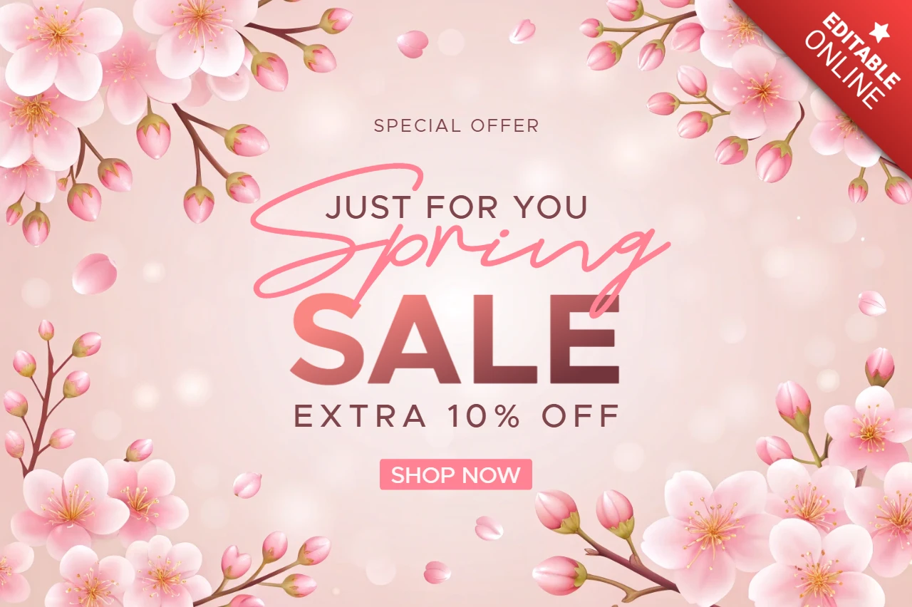 Modello di design di vendita floreale primaverile per offerte speciali