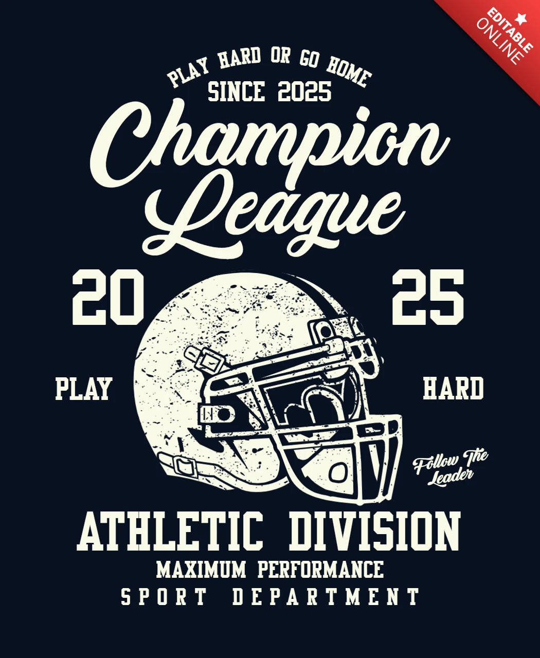 American Football Champion League T-Shirt Design Template