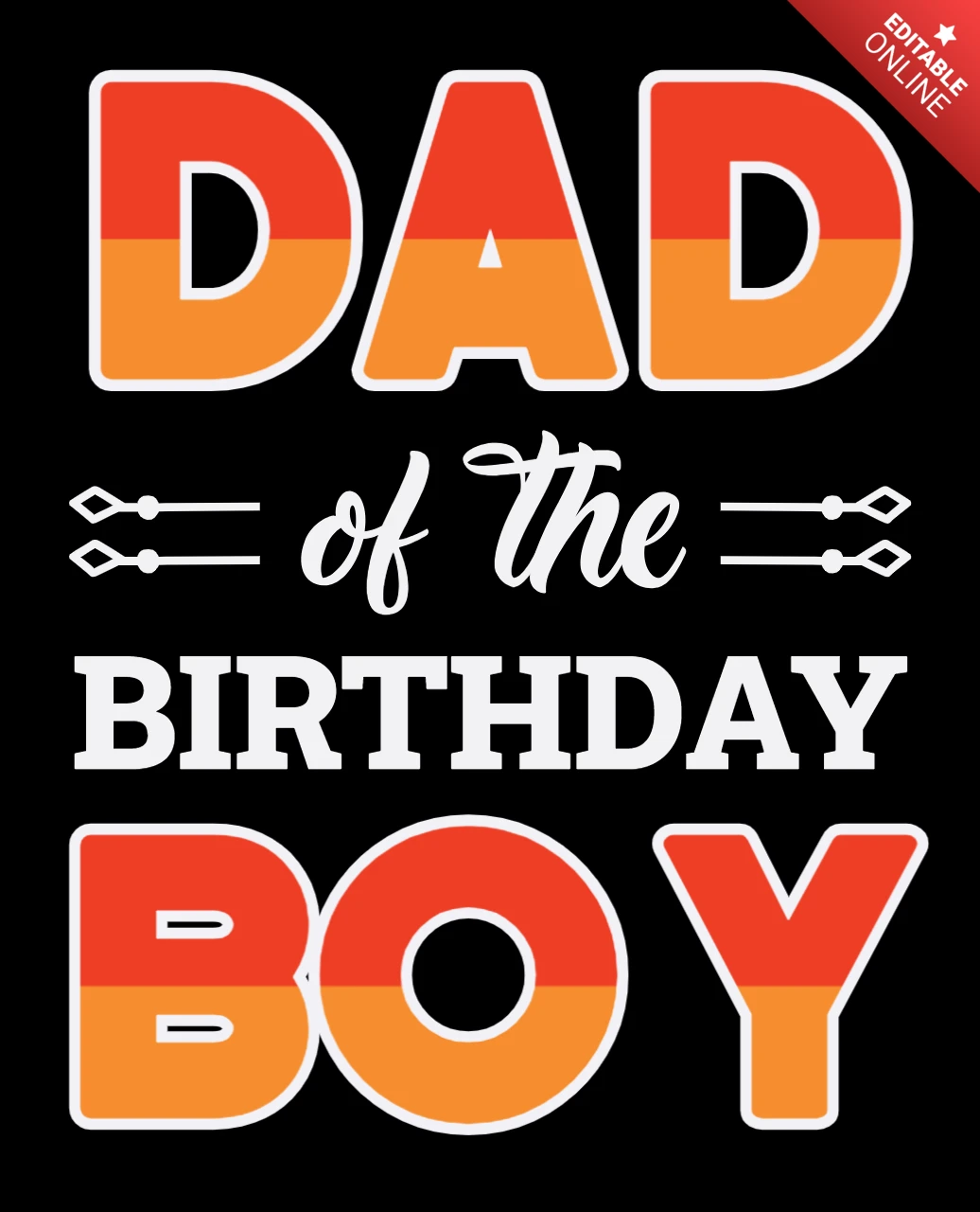 Bunte Typografie Designvorlage für 'Papa des Geburtstagskindes'