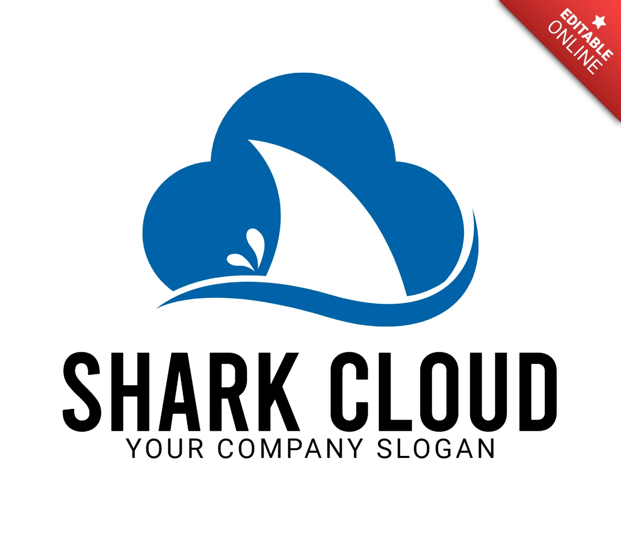 Hai wolke logo design Vorlage