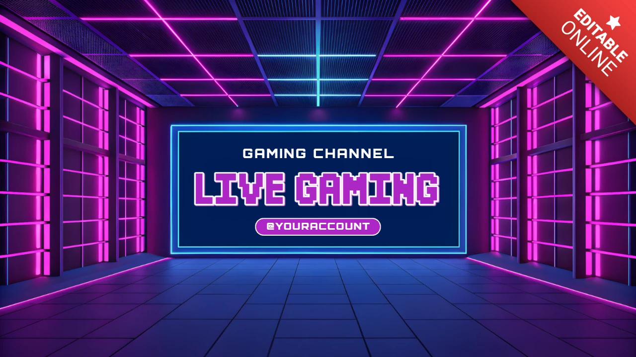 Neon Gaming Channel Live Stream Template Design