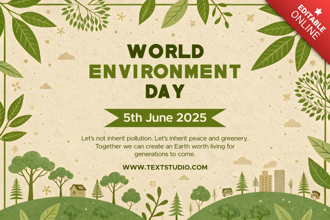 Eco-Friendly World Environment Day Design Template with Nature-Inspired Graphics