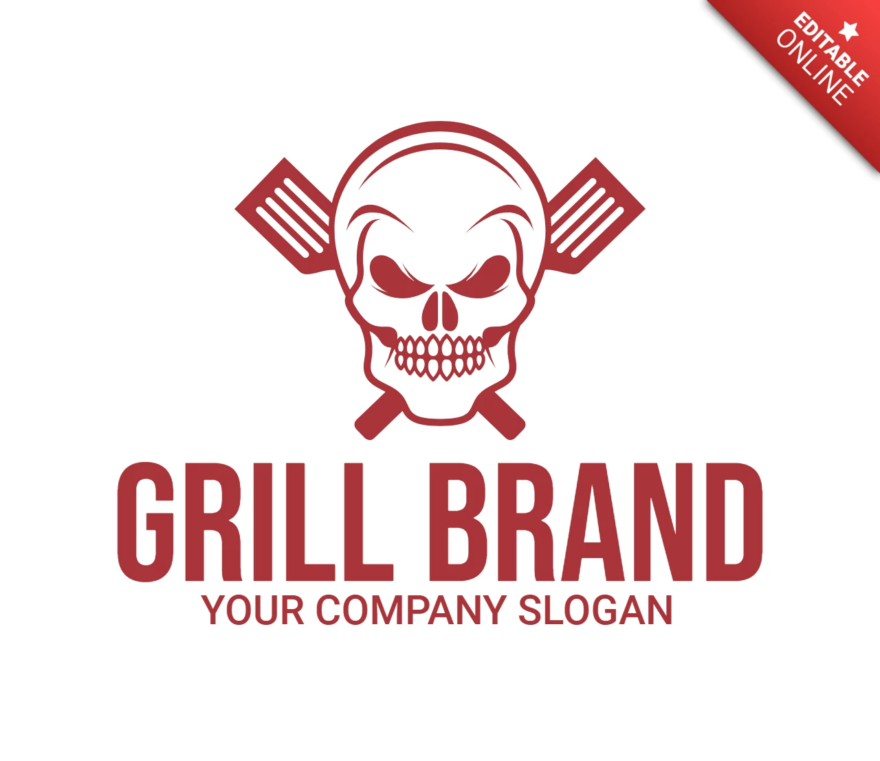 Schädel grill marke logo design Vorlage