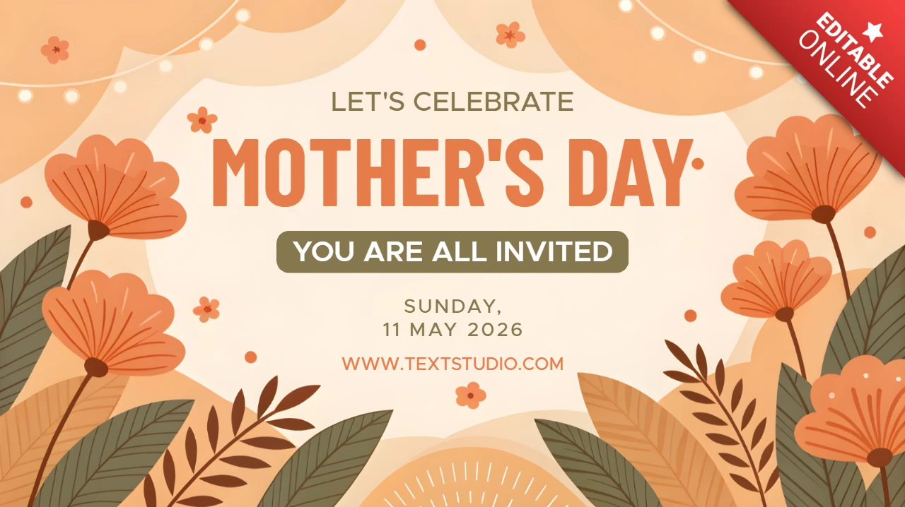 Floral Mother's Day Invitation Template Design - Editable and Festive