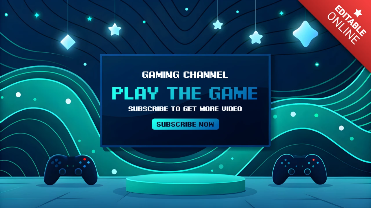 Gaming Channel Template with Playful Design and Controllers