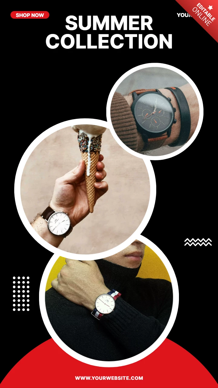 Watch store collection social media story design template