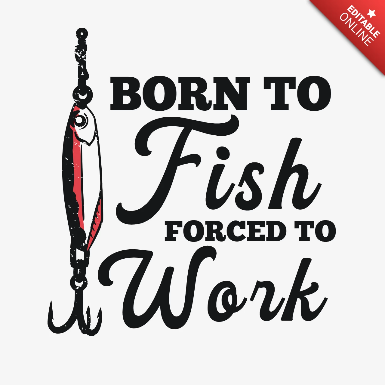 Modelo de camiseta com design "Born to fishing