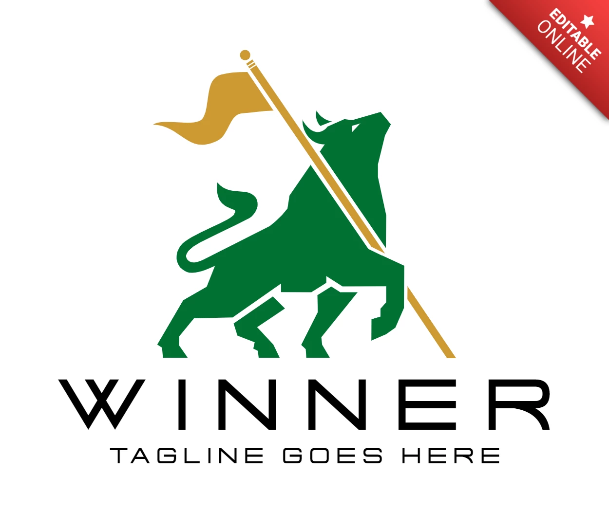Modèle de conception de logo de taureau d'investissement gagnant