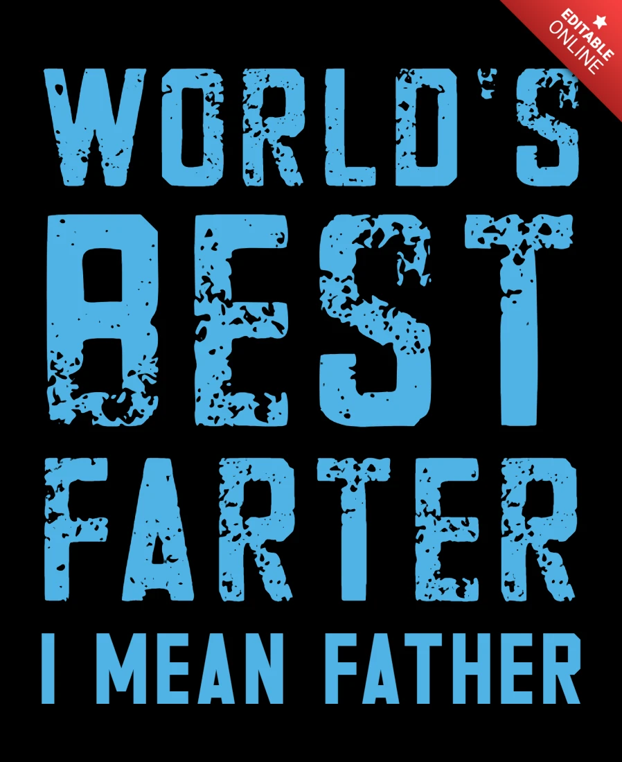 Funny Typography Design for World's Best Father T-shirt Template