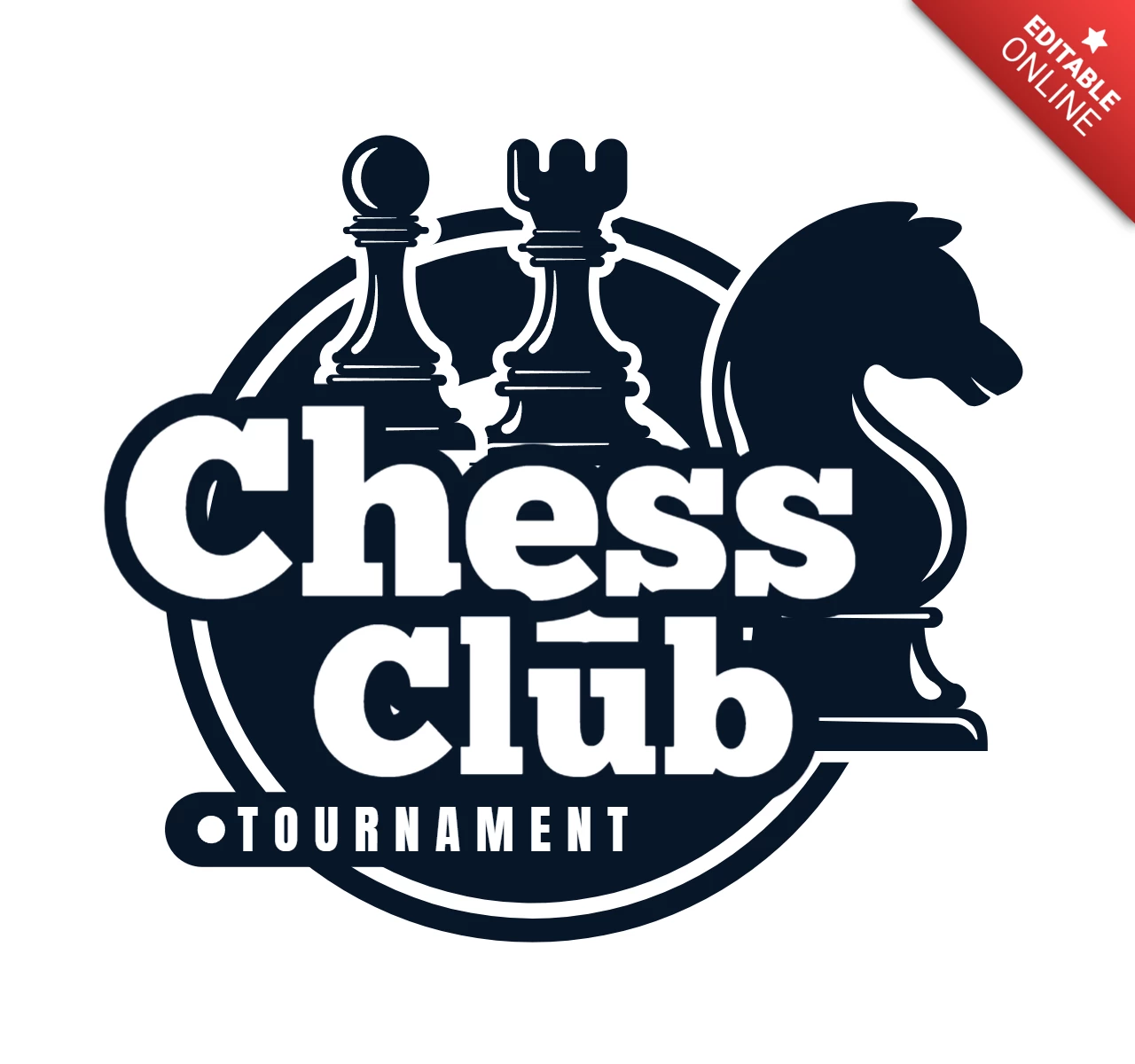 Chess Club Tournament Logo Design Template