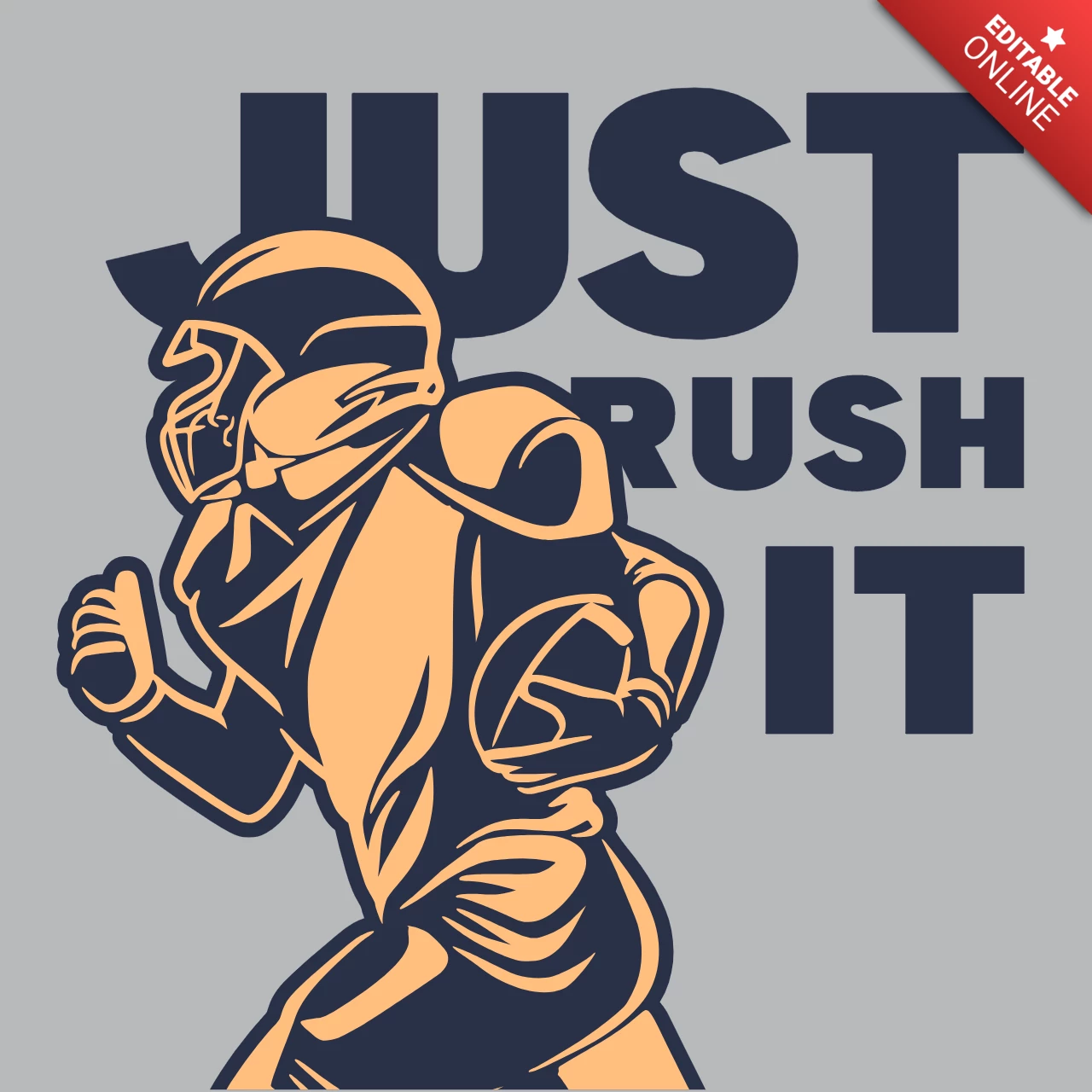 American football-speler met vintage t-shirt ontwerpsjabloon