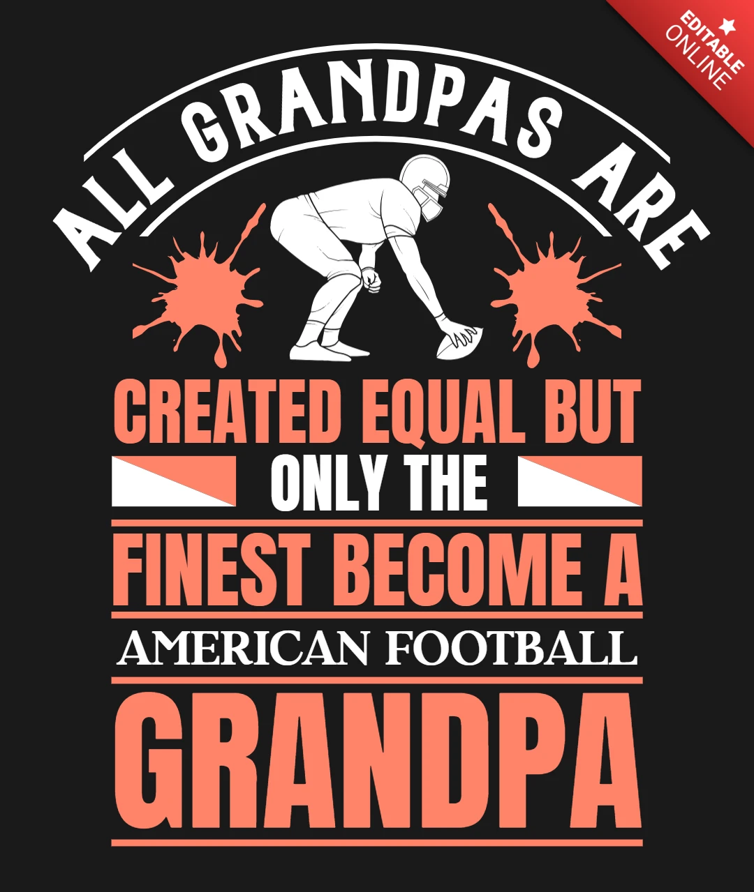 Nur das Beste wird ein American Football Opa T-Shirt Design Vorlage