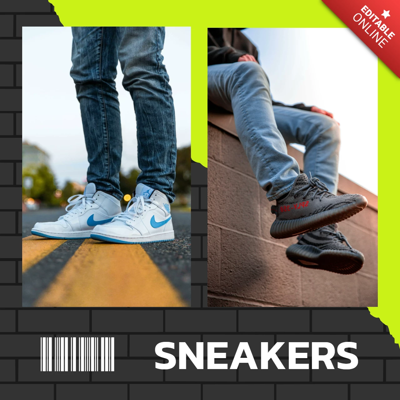 Modern Street Fashion Sneakers Social Media Story Design Template