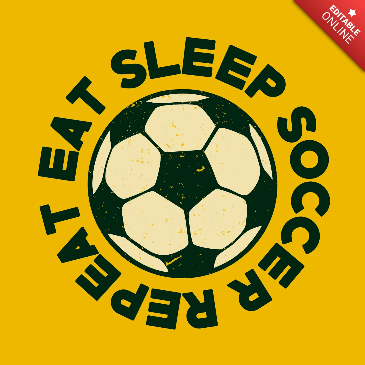 Soccer With Football Vintage T-shirt Design Template