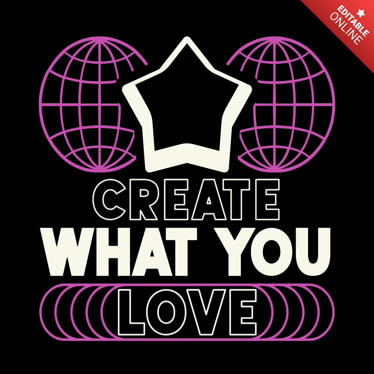 Passion-Driven Create What You Love with Abstract Accents T-Shirt Design Template