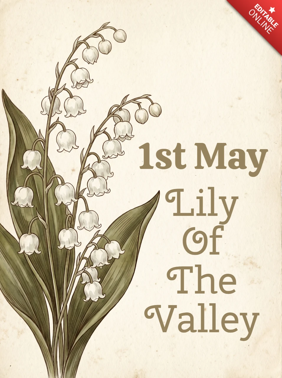 Lelietjes-van-dalen poster — mei geboortebloem symbool van zuiverheid, vernieuwing en geluk met delicate witte bloesems