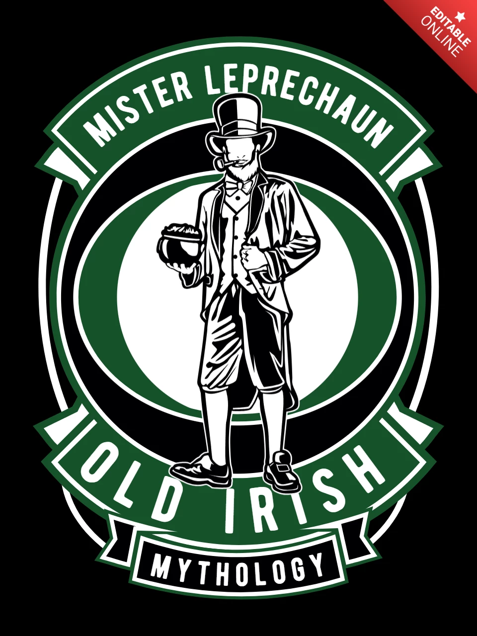 Modèle de conception de t-shirt de personnage de lutin de Saint Patrick