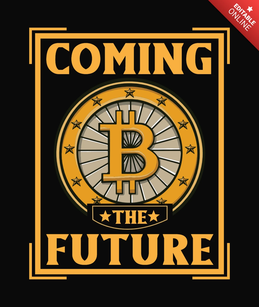 Modelo de design de camiseta de bitcoin para cunhar o futuro