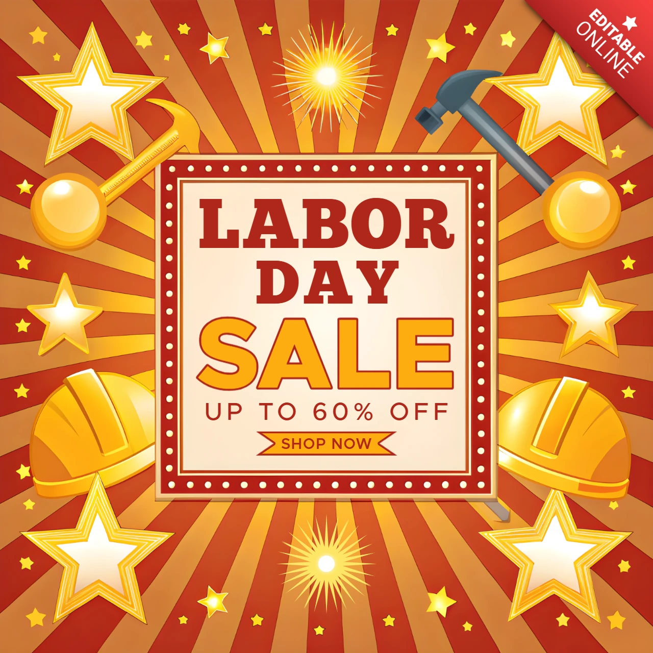 Labor Day Sale Design-Vorlage - festliche und fett Werbe-Layout
