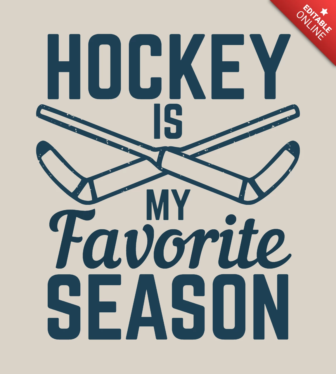 Hockey Stick Vintage T-shirt Design Template