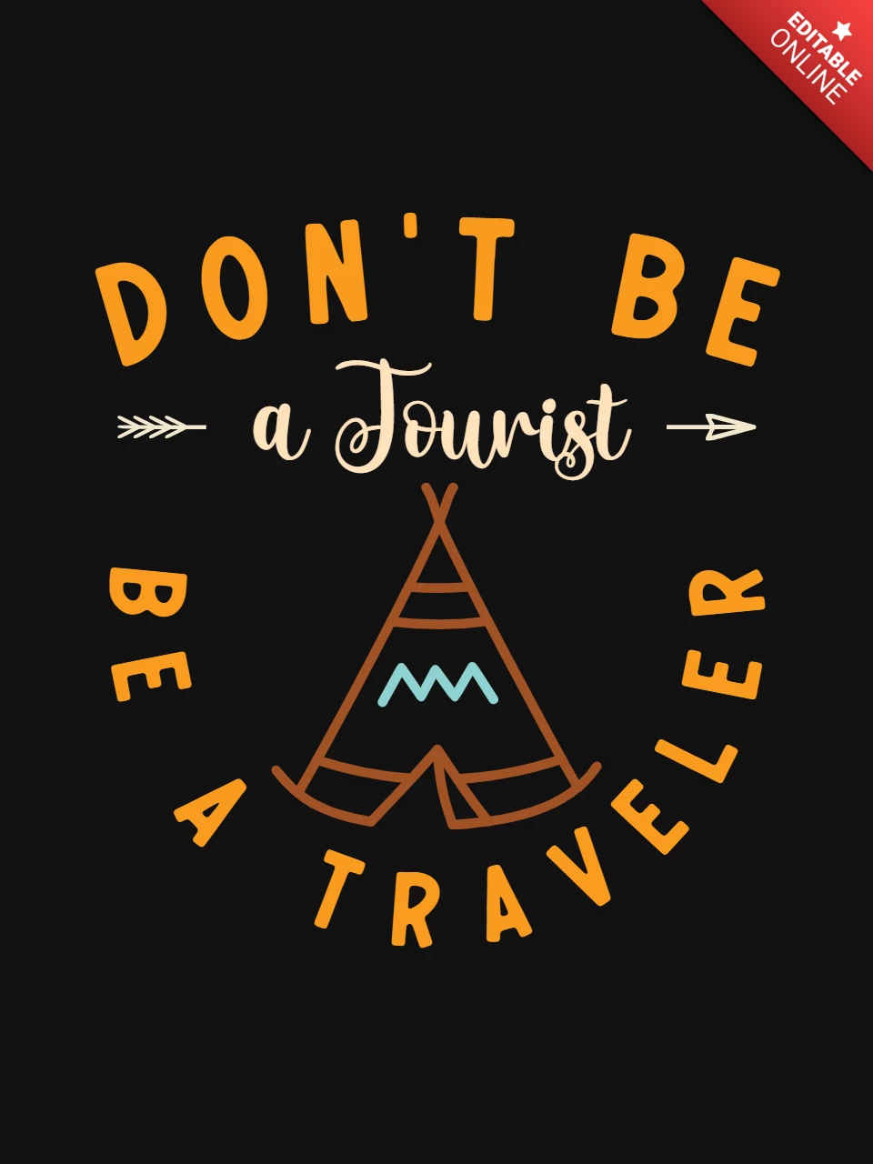 Don't Be A Tourist Be A Traveler T-shirt Template Design