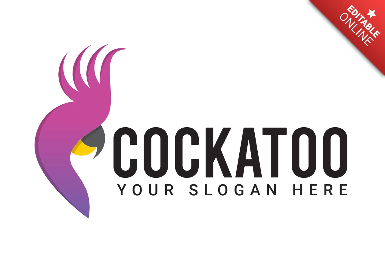 Designvorlage für das Kakadu-Papagei-Vogel-Logo