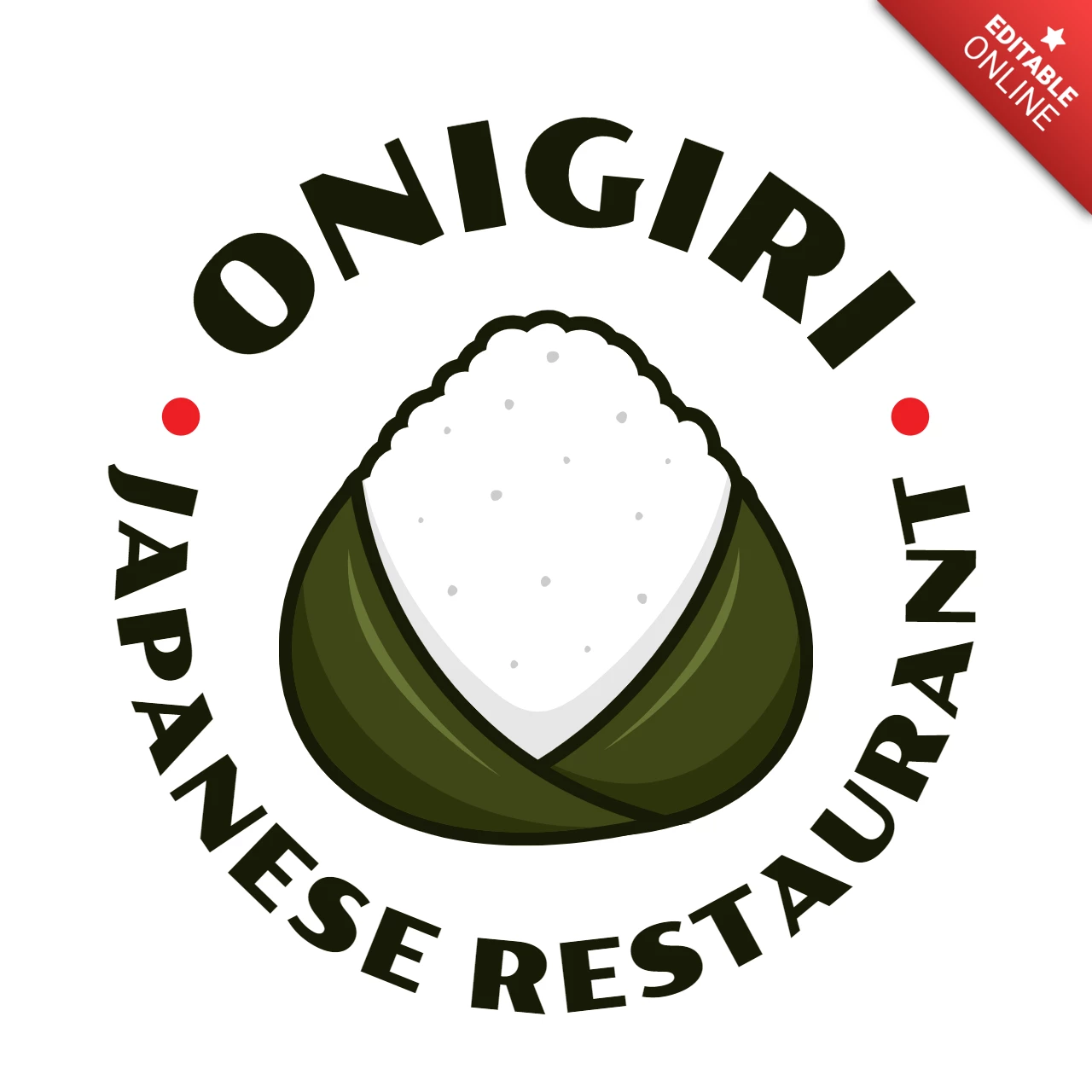 Onigiri Japanese Food Logo Design Templat
