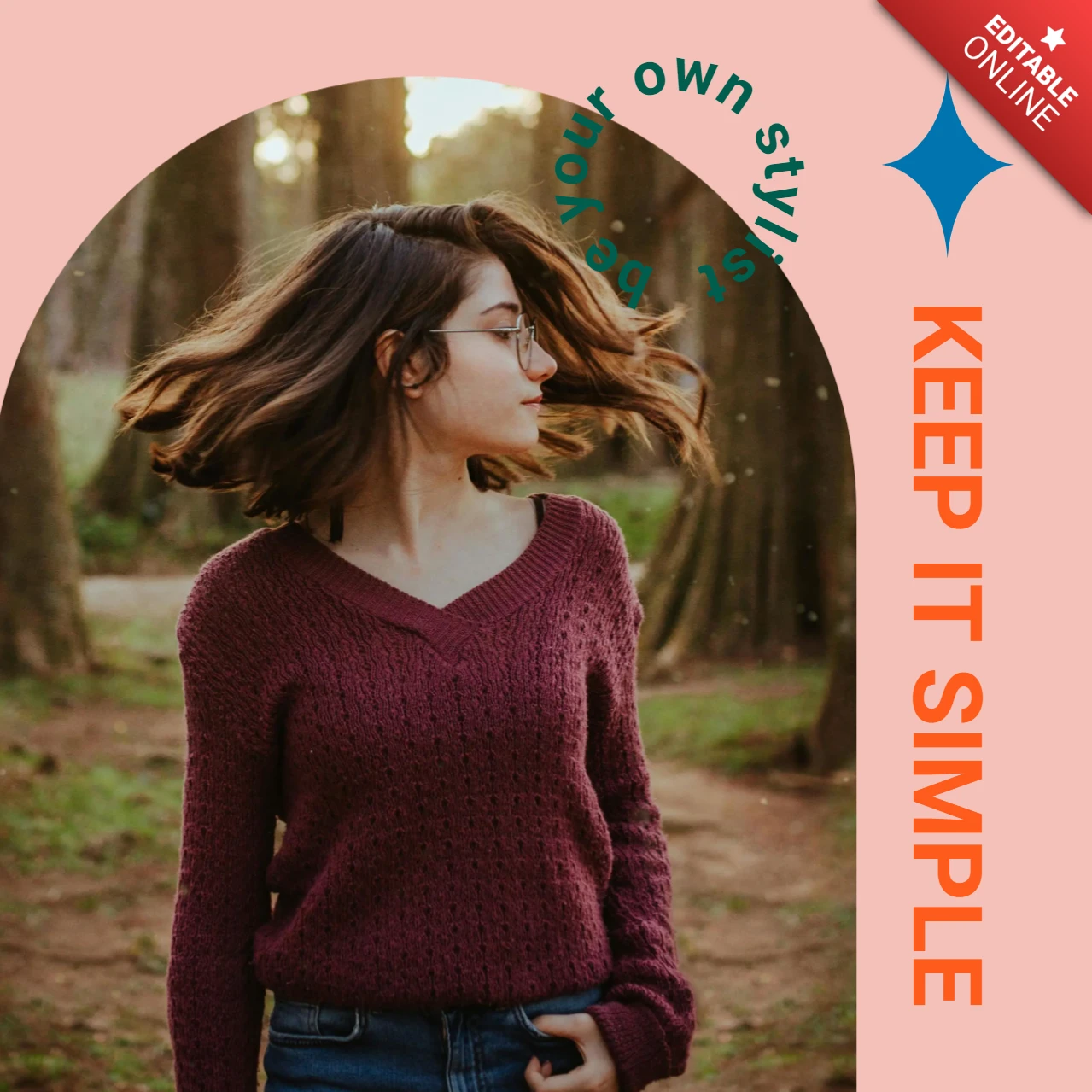 Style Quote Vintage Flat Instagram Post Design Template