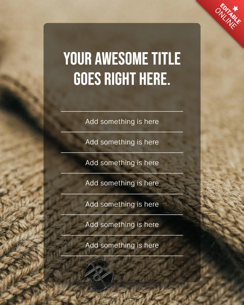 Modello di design per post instagram con texture a maglia accogliente