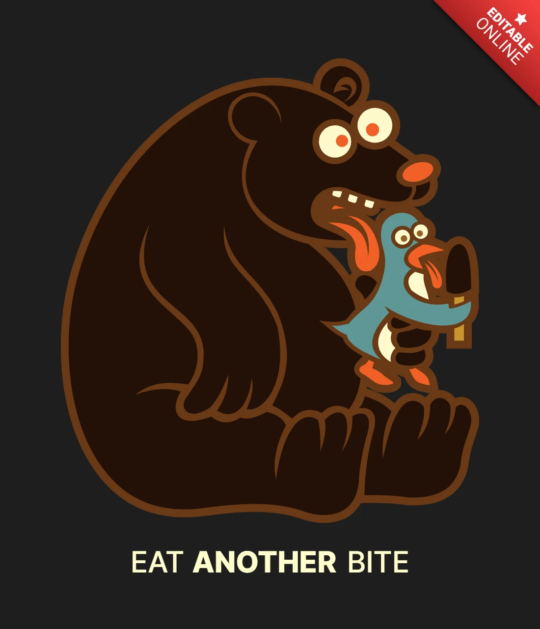 Modelo de design de camiseta do urso Eat another bite