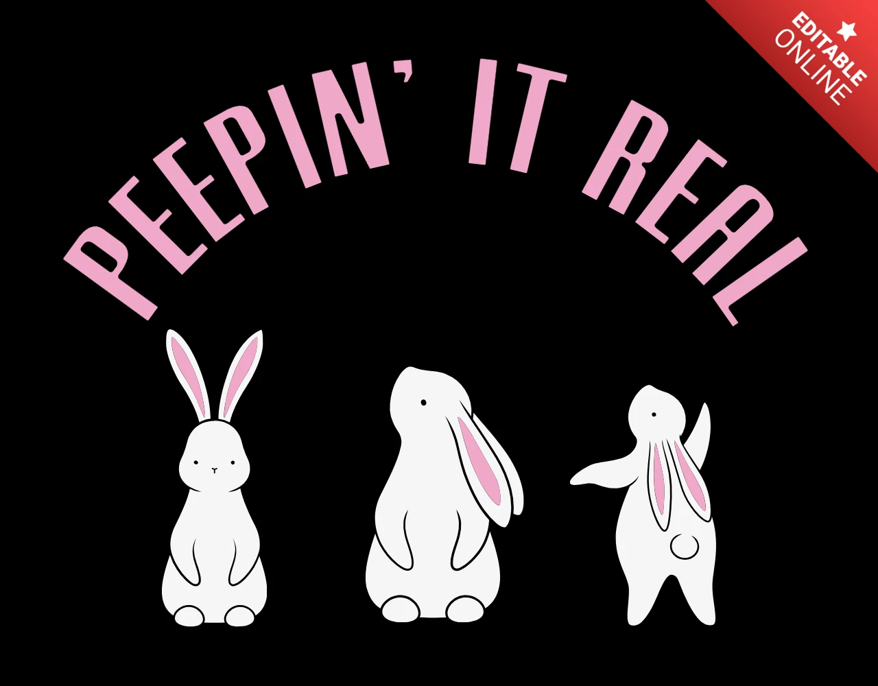Шаблон дизайна футболки Happy easter bunnies peepin it