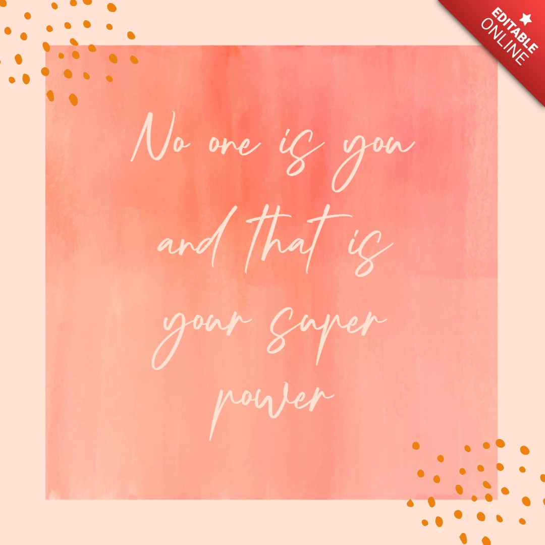 Inspiring Quote Soft Pink Watercolor Instagram Post Design Template