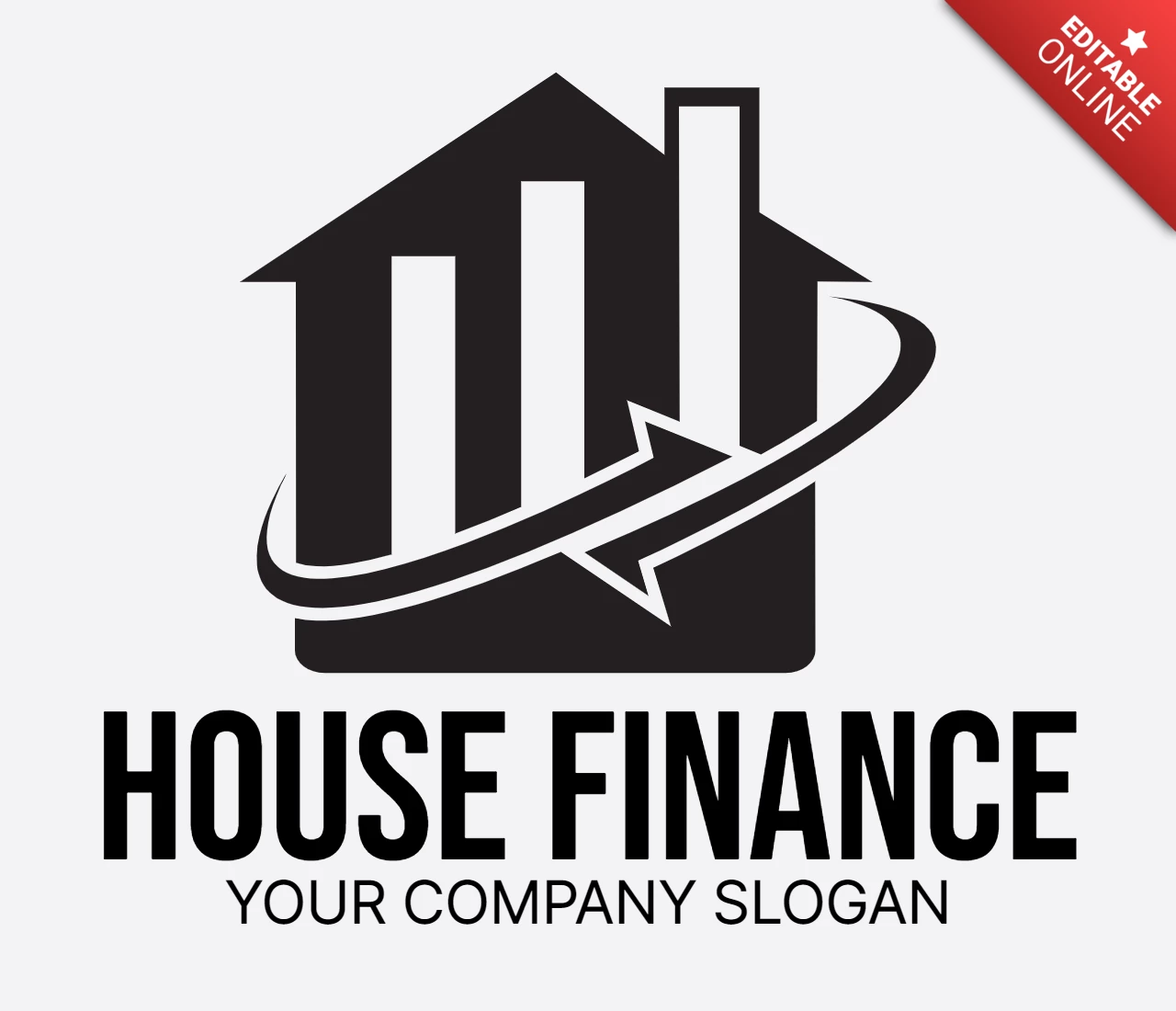 Ev finans logo tasarım şablonu siyah