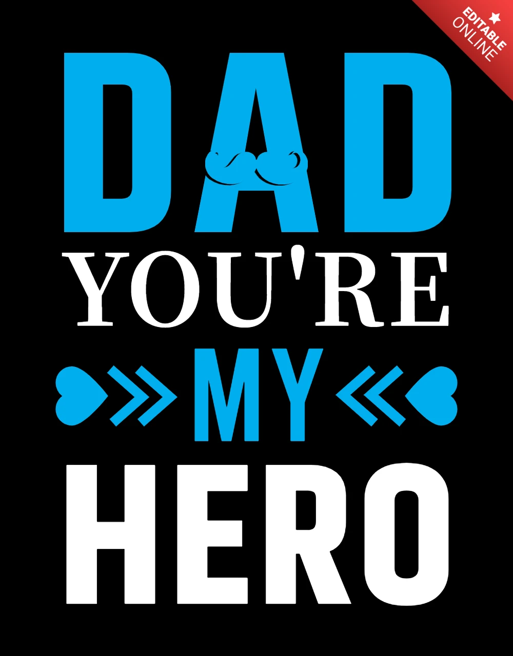 Papá, eres mi héroe plantilla de diseño de camiseta del día del padre